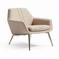 Fauteuil en textile beige avec structure métallique dimensions 80 x 75 x 85cm