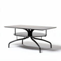 Table basse en métal noir avec étagère 120 x 60 x 45cm