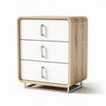 Aménagement de chambre avec commode en bois et façades blanches 50 x 40 x 80cm