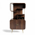 Meuble de rangement en bois brun avec étagères et espace de stockage 80 x 40 x 160cm