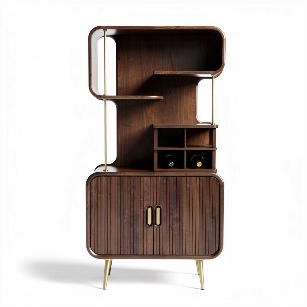 Meuble de rangement en bois brun avec étagères et espace de stockage 80 x 40 x 160cm