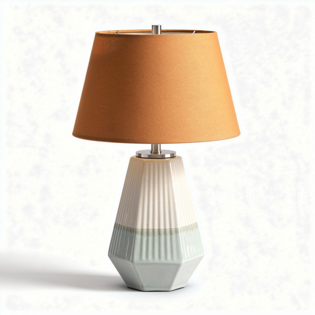 Lampe de table en céramique avec abat-jour orange 30 x 30 x 50cm