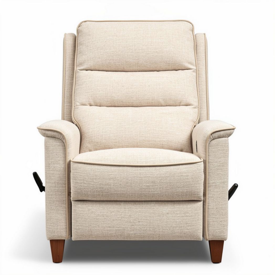 Fauteuil inclinable en tissu beige dimensions 85 x 80 x 100cm