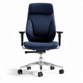 Chaise de bureau ergonomique en tissu bleu avec réglage en hauteur 55 x 65 x 110cm