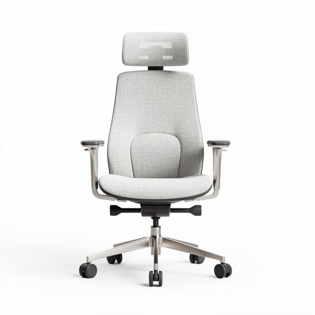 Chaise de bureau ergonomique en tissu gris avec accoudoirs réglables 70 x 70 x 120cm