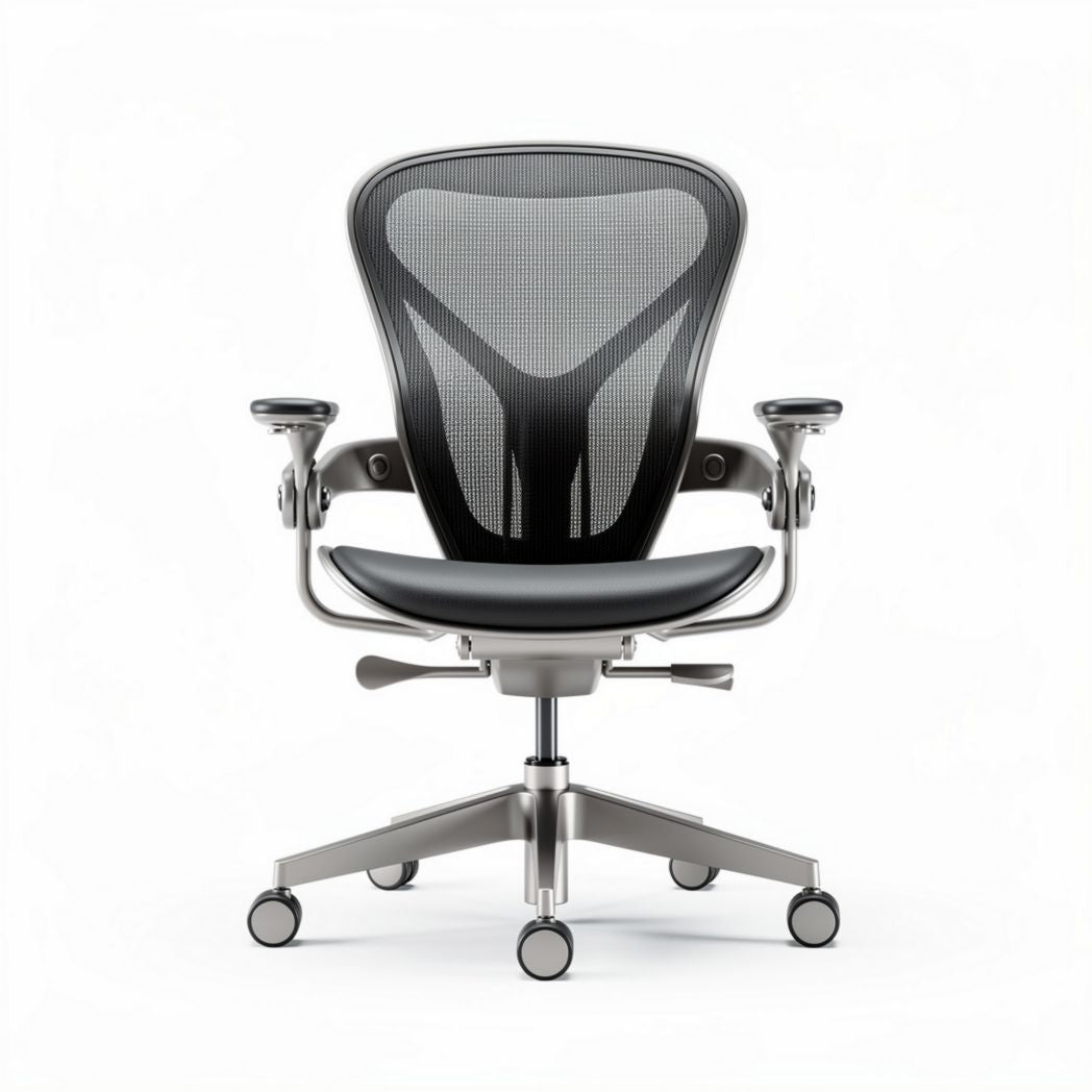 Chaise de bureau ergonomique en maille noire avec accoudoirs réglables 60 x 60 x 100cm